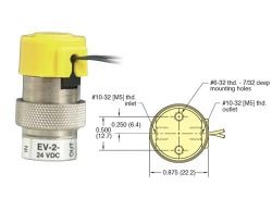 24V, 2/2-Wege Elektromagnetventil, normal geschlossen, Inline-Montage, Leitungslitzen