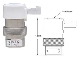 24V, Oxygen Clean, 2/2-Wege Elektromagnetventil, normal geschlossen, Niederdruck / Luftdurchsatz mittel, Inline-Montage, Steckverbindung