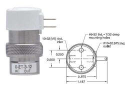 24V, Oxygen Clean, 3/2-Wege Elektromagnetventil, normal geschlossen, Inline-Montage, Kabelfahnen, M5