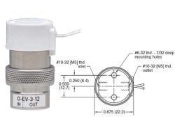 24V, Oxygen Clean, 3/2-Wege Elektromagnetventil, normal geschlossen, Inline-Montage, Leitungslitzen