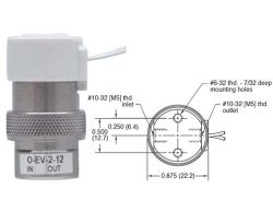 12V, Oxygen Clean, 2/2-Wege Elektromagnetventil, normal geschlossen, Inline-Montage, Leitungslitzen