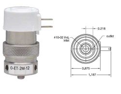 12V, Oxygen Clean, 2/2-Wege Elektromagnetventil, normal geschlossen, Niederdruck / hoher Luftdurchsatz, Block-Montage, Kabelfahnen, M5