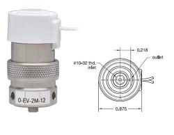 12V, Oxygen Clean, 2/2-Wege Elektromagnetventil, normal geschlossen, Niederdruck / hoher Luftdurchsatz, Block-Montage, Leitungslitzen, M5