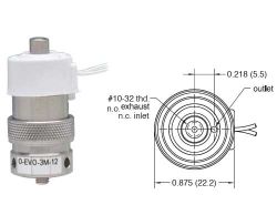 12V, Oxygen Clean, 3/2-Wege Elektromagnetventil, alle Anschlüsse nutzbar, Block-Montage, Leitungslitzen