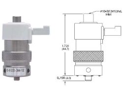 12V, Oxygen Clean, 3/2-Wege Elektromagnetventil, alle Anschlüsse nutzbar, Block-Montage, Steckverbindung