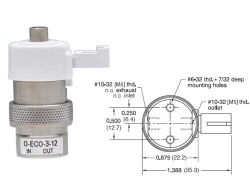 12V, Oxygen Clean, 3/2-Wege Elektromagnetventil, alle Anschlüsse nutzbar, Inline/Block-Montage, Steckverbindung