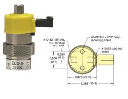 24V, 3/2-Wege Elektromagnetventil, alle Anschlüsse nutzbar, Inline/Block-Montage, Steckverbindung