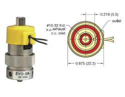 12V, 3/2-Wege Elektromagnetventil, alle Anschlüsse nutzbar, Block-Montage, Leitungslitzen, M5, FKM / PFPE