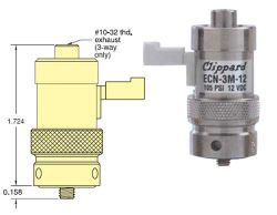 6V, 3/2-Wege Elektromagnetventil, normal geöffnet, Block-Montage, Steckverbindung, Diode