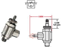 MFC-3A2, #10-32, einstellbares Abluft-Drosselrückschlagventil, Ausgang 1/8\