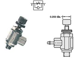 MFC-3AK1, #10-32, einstellbares Abluft-Drosselrückschlagventil, Ausgang 1/16\