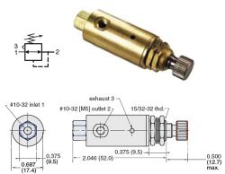 MAR-1-2-M5, einstellbares Druckbegrenzungsventil, einstellbar über Rändelschraube