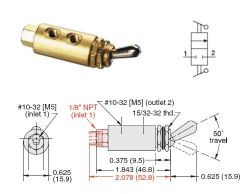 M5, 2/2-Wegeventil mit Niro-Hebel