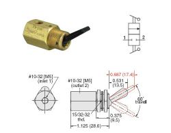 #10-32, 2/2-Wegeventil mit Kunststoff-Hebel