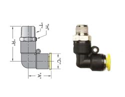 PQ-ME04M5, Winkelverschraubung mit Sechskant, M5x0.8-Gewinde, 4mm-Steckanschluss