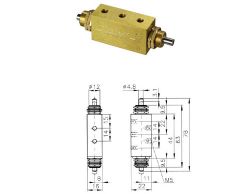 5/2-Wege-Schieberventil, beidseitig Stößel, M5