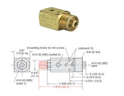 2/2-Wegeventil,normal offen,einseitig betätigt, #10-32 (M5)