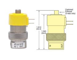 12V, 3/2-Wege Latching Elektromagnetventil, Kabelfahnen, Inline-Montage, 0.040\