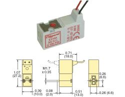 12V, 3/2-Wegeventil, normal geschlossen, Kabelanschluss, für 10mm Verteilerplatte