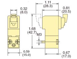 24VDC, 3/2-Wegeventil, 0°-Steckanschluss mit LED, 1.6mm, 2.5Watt, 15mm, normal geschlossen