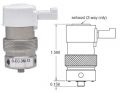 24V, Oxygen Clean, 3/2-Wege Elektromagnetventil, normal geschlossen, Block-Montage, Steckverbindung, M5