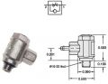 MFC-3BR, #10-32, einstellbares Zuluft-Drosselrückschlagventil, Ausgang #10-32 Innengewinde